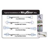 Honeywell SG8183-10/60FT 1 Miller 60\' SkyGrip Temporary Horizontal Lifeline Kit With 2 10\' Cross-Arm Straps